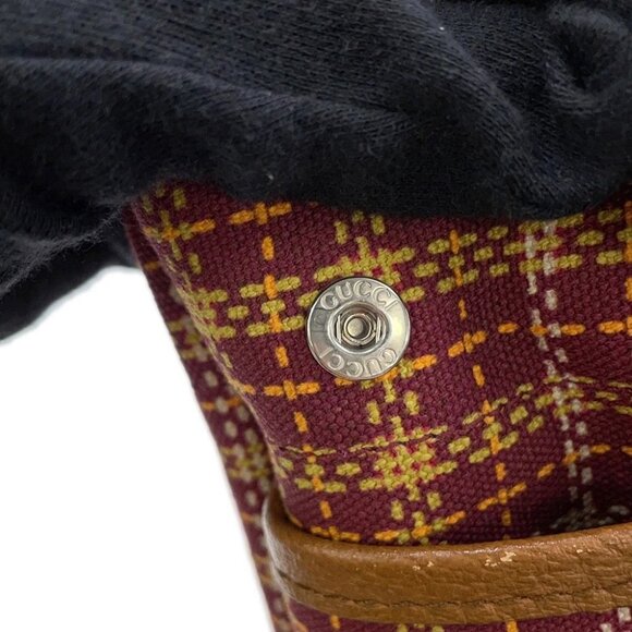GUCCI Children's Check Pattern Interlocking G Tote Bag Canvas/Leather Brown - Picture 8 of 13
